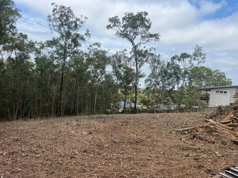 Cleared and graded pad at Browns Plains with retained trees on the boundary