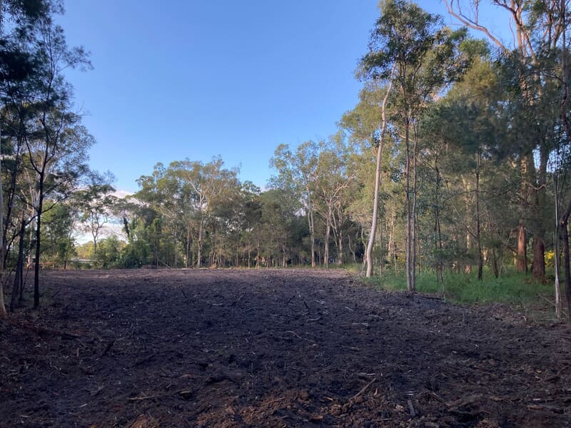 Mulched surface across the finished Capalaba pad